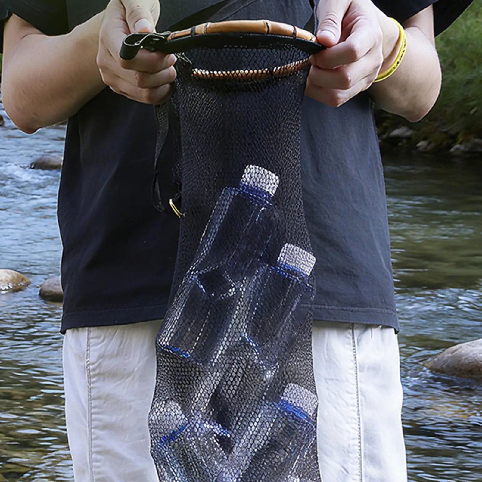 

Floatable Fishing Net Basket Lightweight Bait Storage Bag Foldable Fishing Holder For Kayak Crayfish Baitfish Bass Trout Catfish