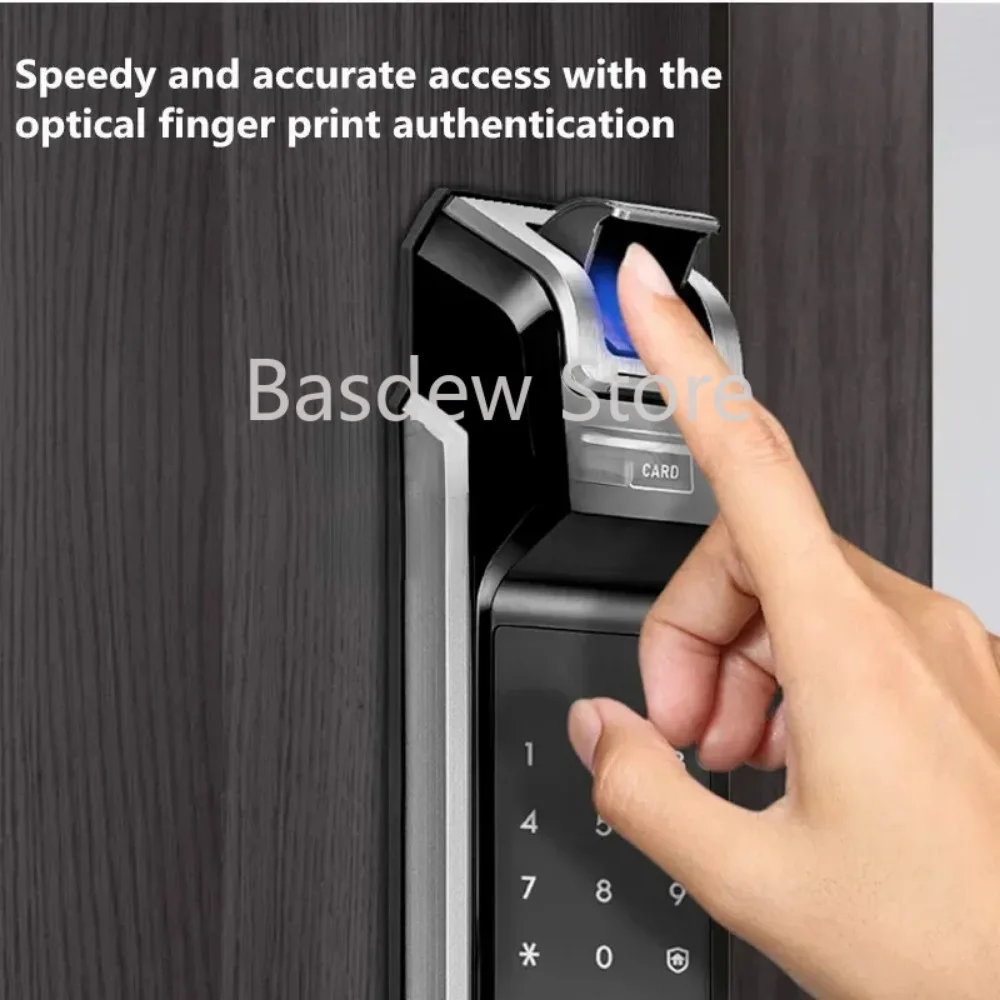 With Fingerprint Digital Smart Home Lock and Rfid Card VerificationCD For SHS-P718 Push Pull Handle