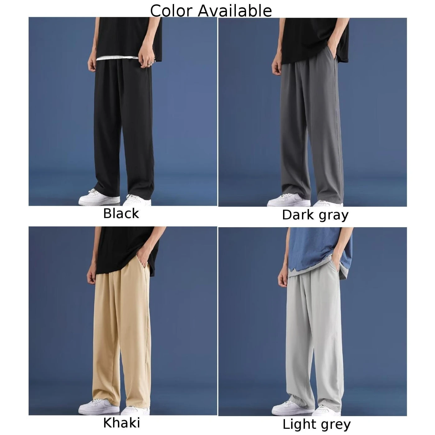 Mens Pants Casual Pants Trousers Sweatpants Simple Pocket Breathable Outdoor Sports Soft Daily Streetwear Jogger Loose Ice Silk