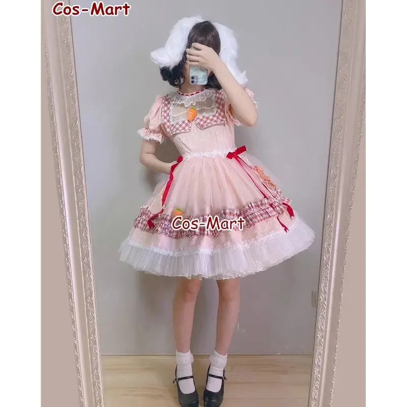 Cos-Mart Game Touhou Project Tewi Inaba Cosplay Costume Fashion Gorgeous Pink Formal Dress Activity Party Role Play Clothing