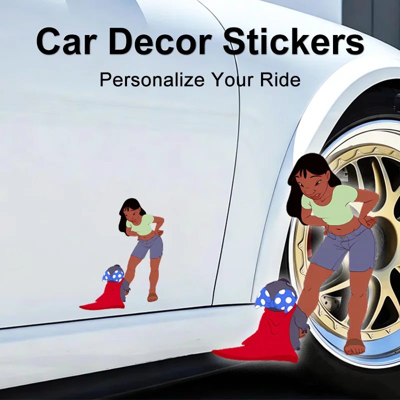 

Cool Style Stitch Car Stickers Waterproof Decals for Fuel Tank Cover Bumper Electric Scooter Personalized DIY Decals