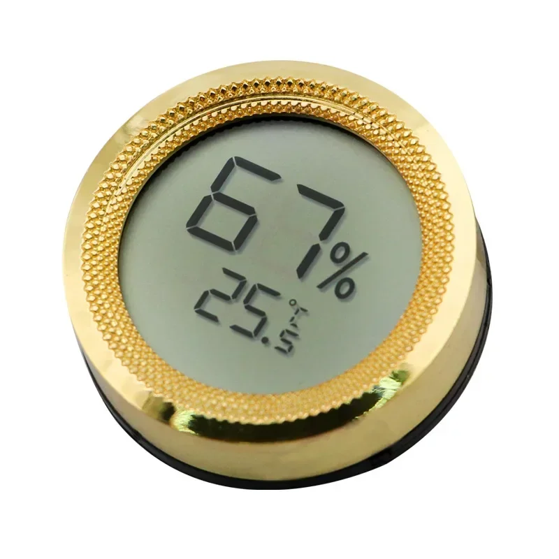 

Electronic digital display thermometer and hygrometer, metal circular thermometer and hygrometer for cigar boxes