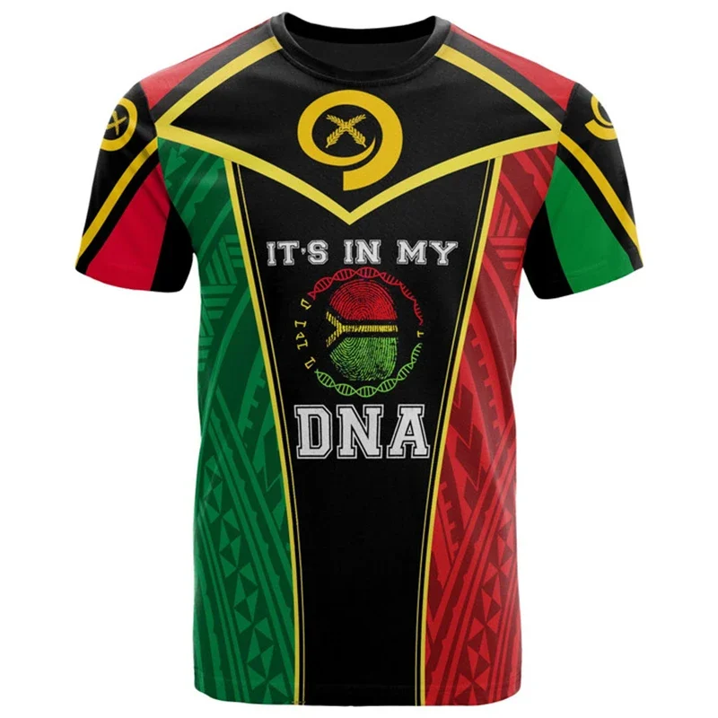 

Vanuatu Flag Map Graphic T Shirts National Emblem T Shirt For Men Clothes Polynesia Unisex Tshirt Casual Man Tee Women Tops