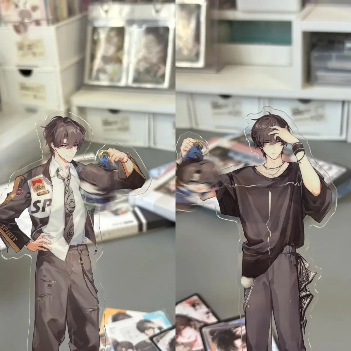 

High appearance new homemade camouflage learning scum peripheral homemade cute Xie Yu He Chao acrylic rotatable standing sign