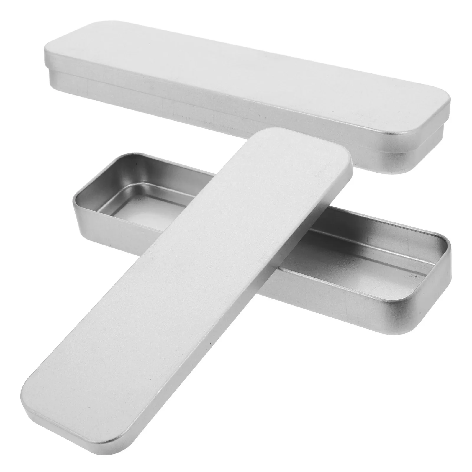 

2Pcs Versatile Pencil Box Stylish Tinplate Packing Box Waterproof Lid Design for Easy Access to Stationery Items