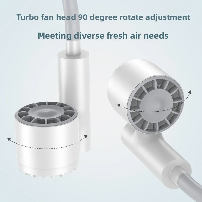 Portable Lightweight Halter Neck Air Cooling Fan Usb Rechargeable Outdoor Travel Sport Wearable Mini Hanging Neck Fan 3gear Wind