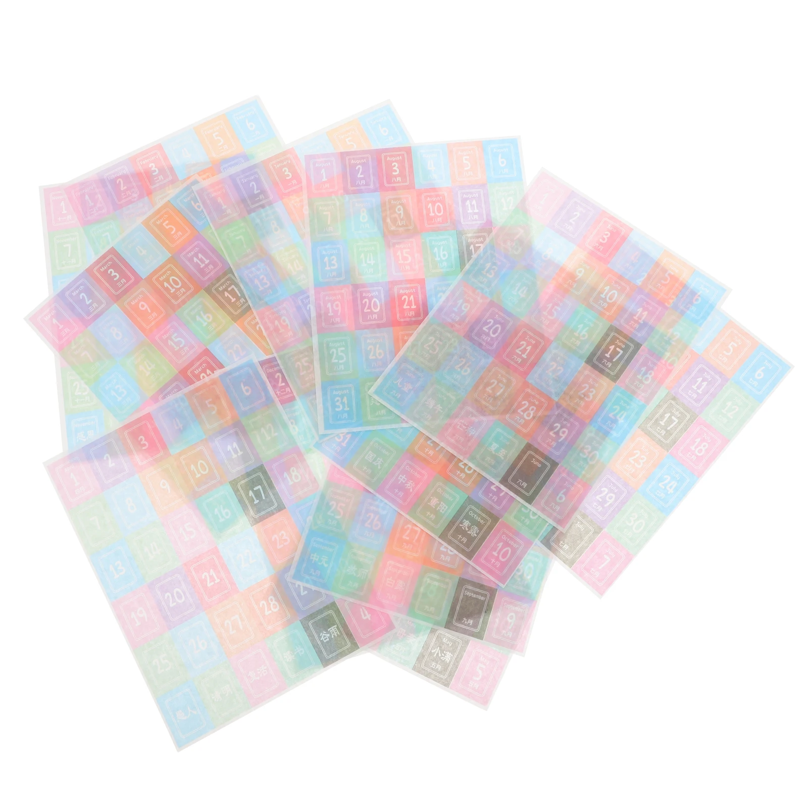 

12 Sheets Date Sticker Calendar Stickers for Adults Notebook Planner Adhesive Labels Daily Month and Paper Work