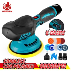 ONEVAN-Mini pulidora inalámbrica para coche, herramienta de encerado, velocidad ajustable, 6000RPM