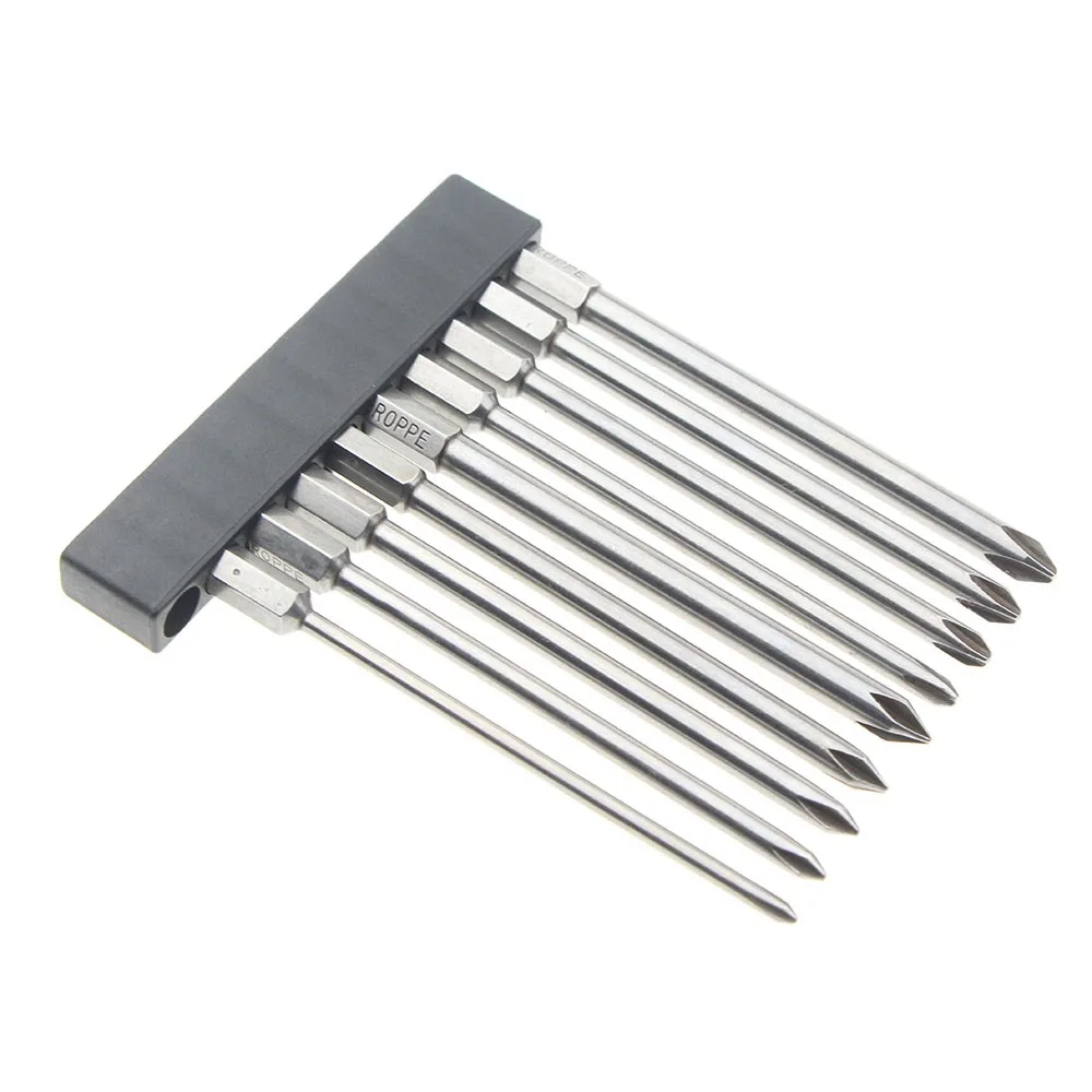 9pcs Magnetic Philips Screwdriver Set 1/4 Inch 6.35mm Shank S2 Alloy Steel 75mm 100mm 150mm Long Magnetic Hex Screwdriver Bit