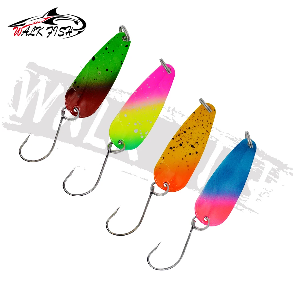 WALK FISH Cuchara Metal Jig cobre con anzuelo para trucha y lucioperca - imagen 4