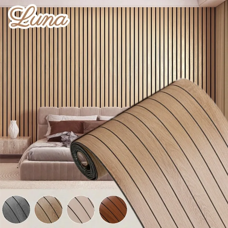 

3D обои с пазами и решеткой, толстые полосатые обои под дерево для украшения стен гостиной, контактная бумага из пенопласта, наклейки на стену