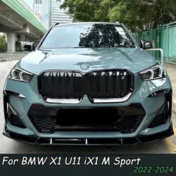 3Pcs Front Bumper Lip Spoiler Diffuser Splitters Cover Guard Trim Tuning For BMW X1 U11 iX1 30e 25i 20i 23i M Sport 2022-2024