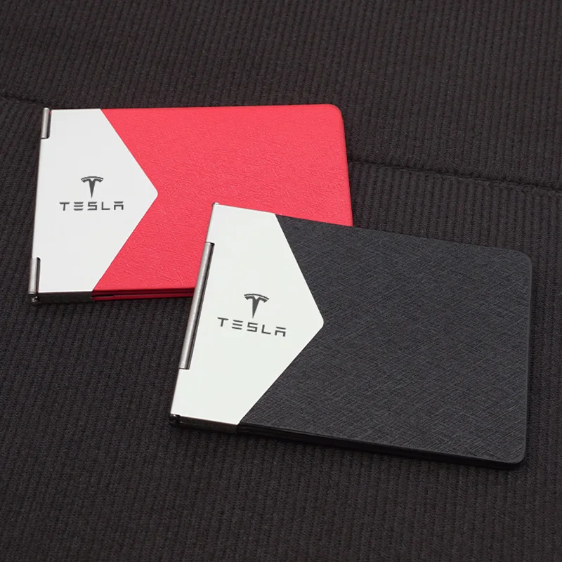 حقيبة رخصة قيادة السيارة من الألومنيوم غطاء بطاقة الهوية رفيع للغاية لـ Tesla Model-Y Model-3 Model-X Model-S Cybertruck Roadster SpaceX #2