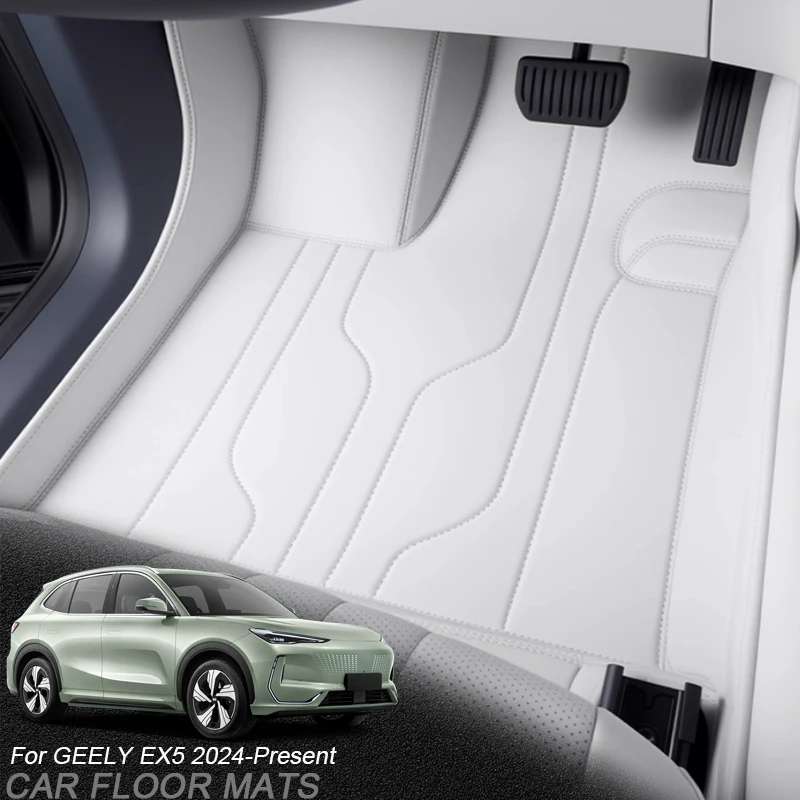 مخصص نابا الجلود المضادة للانزلاق سيارة القدم حماية حصيرة لجيلي EX5 2024-الحاضر السيارات الفاخرة مقاوم للماء وسادة أرضية ملحق