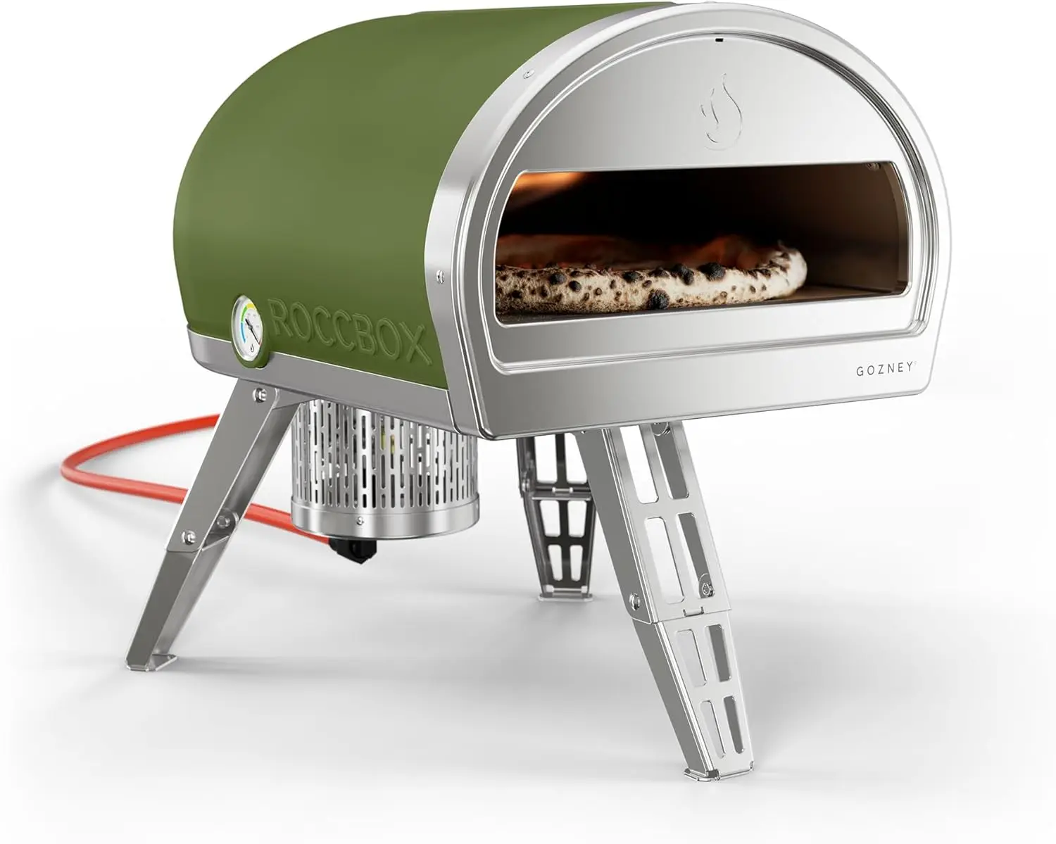 Roccbox-horno de Pizza para exteriores, color verde, portátil, a Gas y leña, grado de restaurante