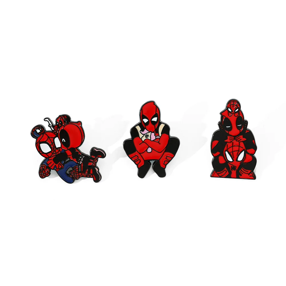 

Action Movies Deadpool Brooch Cut Spider-Man Enamel Pin Metal Badge Jewelry Clothing Backpack Accessories Gift for Friends