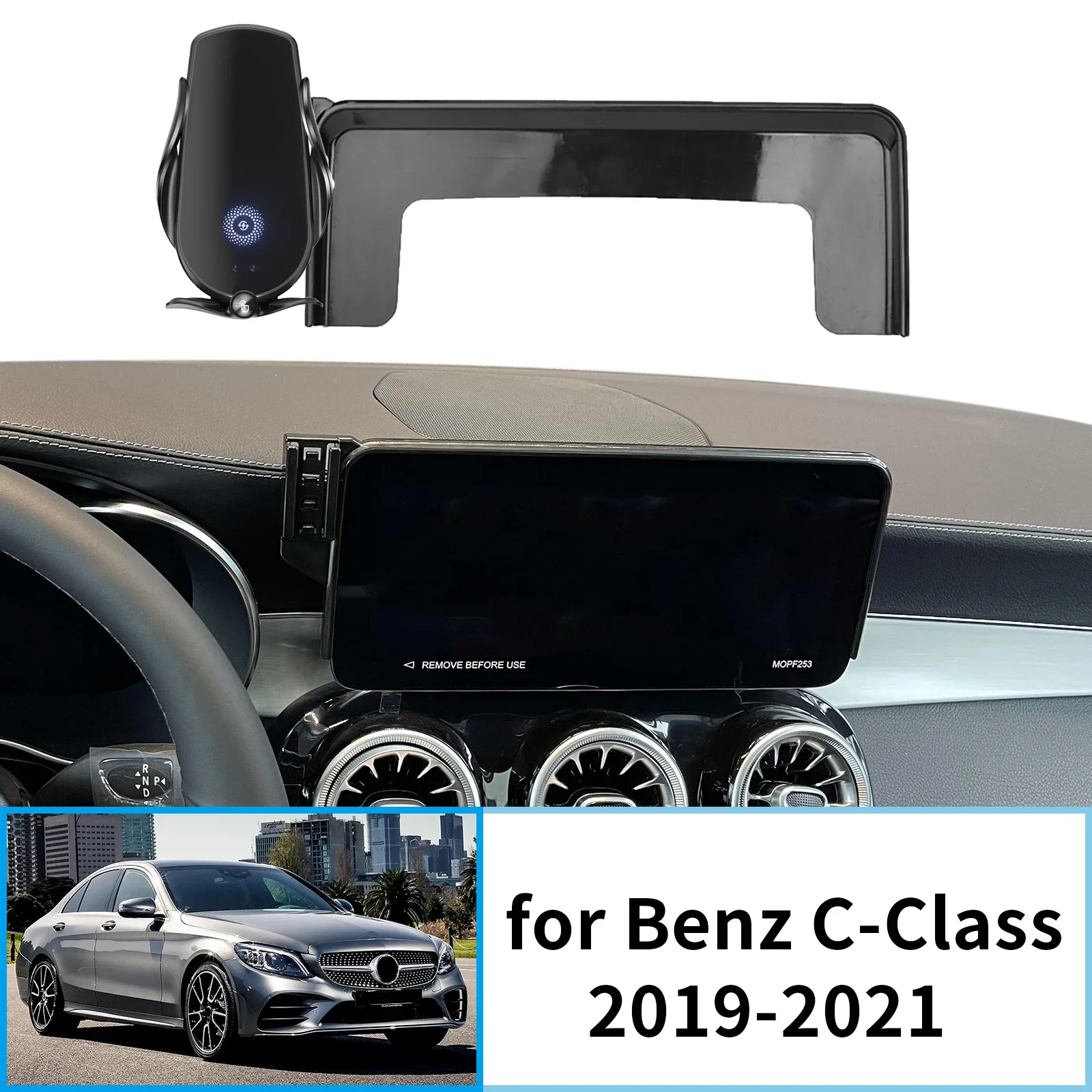 

Car Phone Holder for Mercedes-Benz C-Class 2019-2021 C CLASS W205 (10.25in) Screen Navigation GPS Bracket Accessories Base