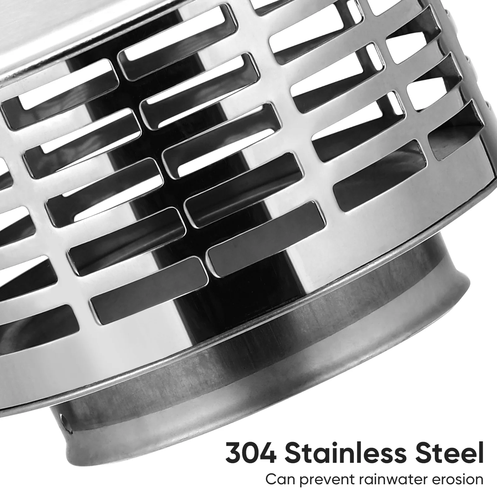 Stove Smoke Exhaust Pipe Rain Cap Stainless Steel Chimney Rainproof Heater Silver