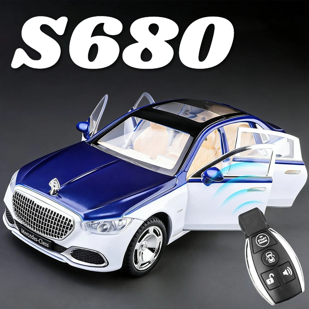 

1:24 S680 Car Model Toy Remote-controlled Electric Door Opened Music Light Shock Absorption Sports Cars Simulation Ornament