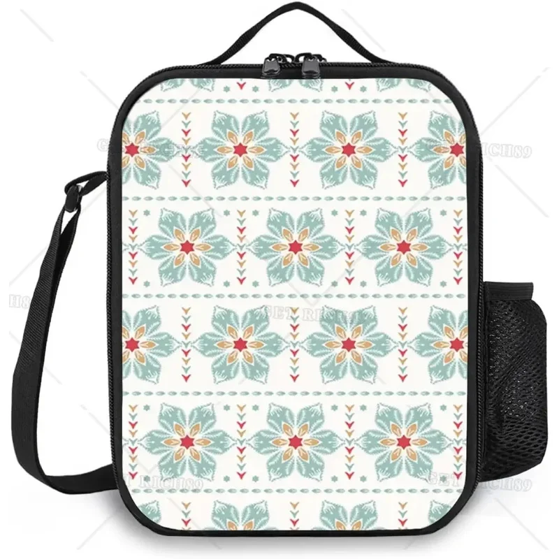 Funnny-Bolsa de almuerzo reutilizable duradera para hombres y mujeres, fiambrera aislada, bolsa de mano grande para viaje de trabajo, muñeco de nieve frío, Invierno