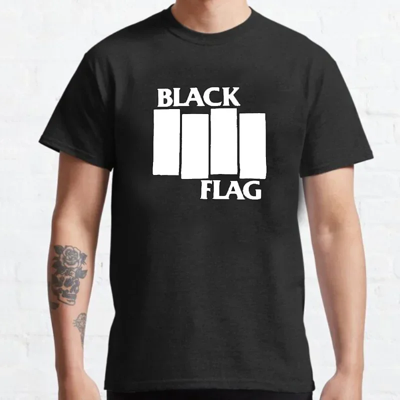 BLACK FLAG T Shirt Bars Logo Hip-hop Punk Band Graphic Tshirts Women Men Trend Classic Short-sleev Adult Breathable Camisetas