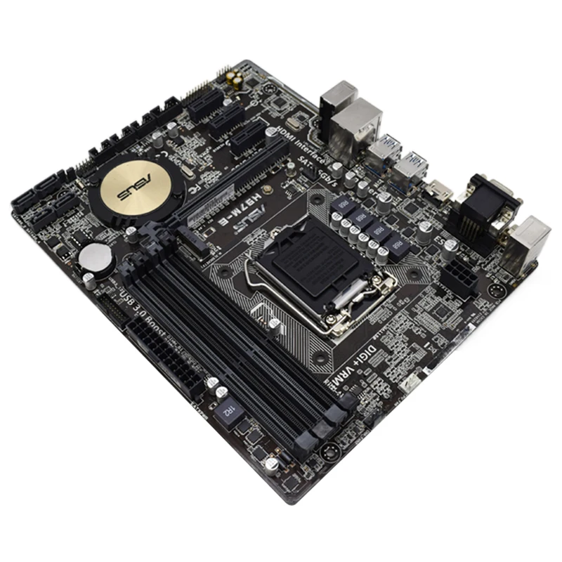 Imagem -06 - Asus-placa-mãe H97m-e Csm H97 Soquete Lga 1150 para Processador Intel Core 4th i3 i5 i7 4x Dimm Max. 32gb Ddr3 Micro Atx