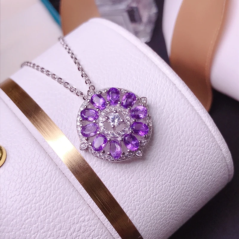 New natural amethyst color beautiful shopkeeper recommends luxury party Necklace