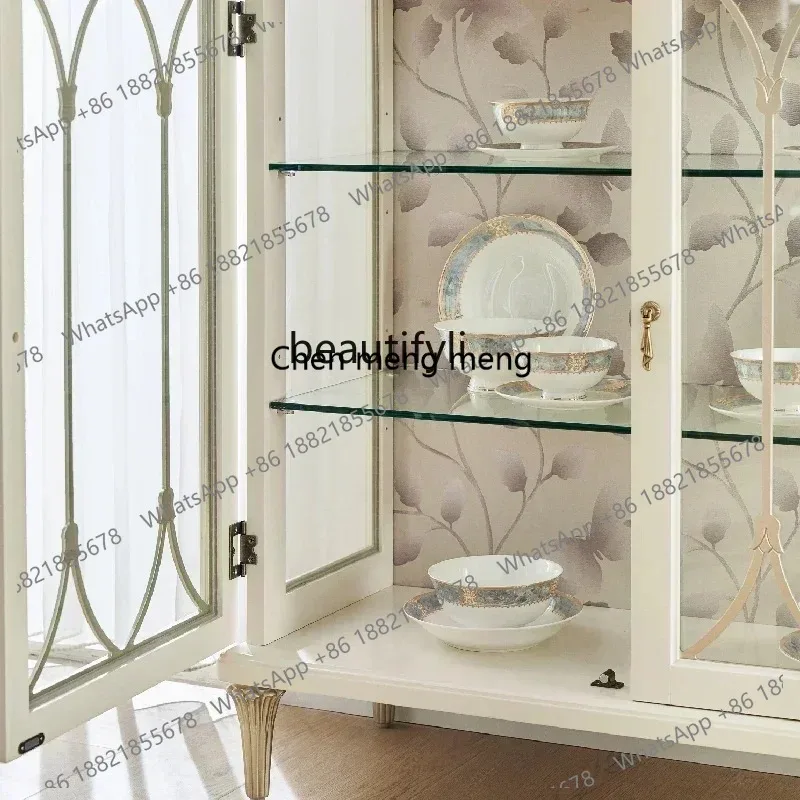 LHY26 ss new Medieval American transparent light luxury decorative cabinet, dining room glass display cabinetSS 8617 ss 8617
