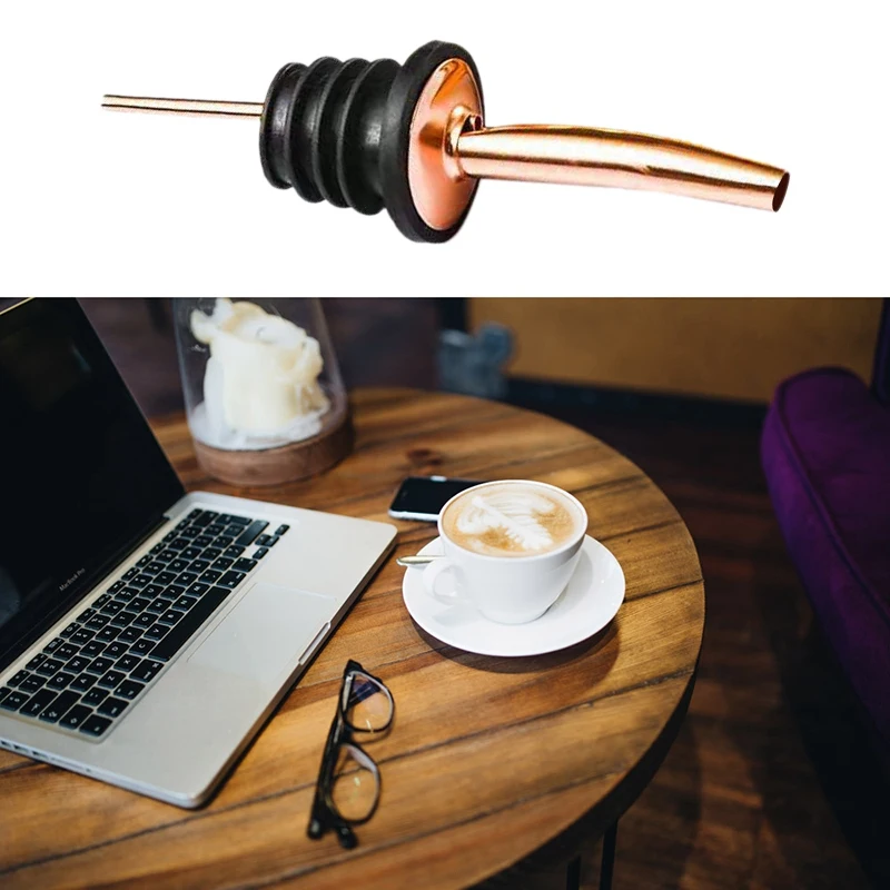 12 قطعة من أدوات سكب الزجاجات الكلاسيكية المصنوعة من الفولاذ المقاوم للصدأ - فوهة مدببة لمدفق الخمور مع أغطية غبار مطاطية،