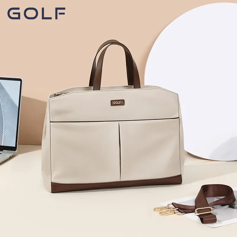 

GOLF Women's Lightweight Handheld Briefcase 14 inch Laptop Computer Bag Business Commuter One Shoulder Crossbody Tote Bag