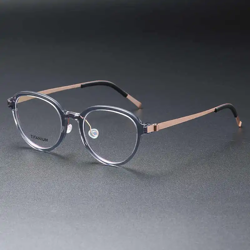 Denmark Screwless Women Oval Glasses Frame Titanium Acetate Ultralight 1176 Eyeglasses Fashion Vintage For Small Face Eyewear