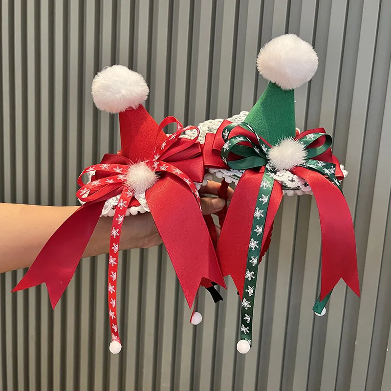 

Christmas Hat Headband Holiday Show Hairpin Cute Lolita Hairball Head Buckle Children's Hair Accessories