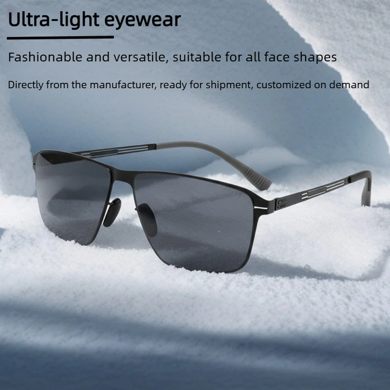 New German Brand Design HD Nylon Polarized Sunglasses Classic Ultra Light Square Men Driving Anti Glare UV400 Fishing Sunglasses