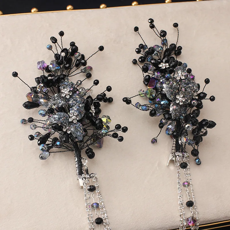 Braut Seite Clip Kopfschmuck Ohrringe Koreanischen Stil Schöne Seite Haar Zubehör Hochzeit Abendkleid Probe Abendessen Ornament