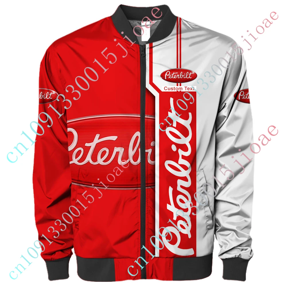 Peterbilt Windbreaker Techwear Baseball Uniform Jackets For Men's Clothing Bomber Jacket Harajuku Parkas Thick Coat Custom Logo