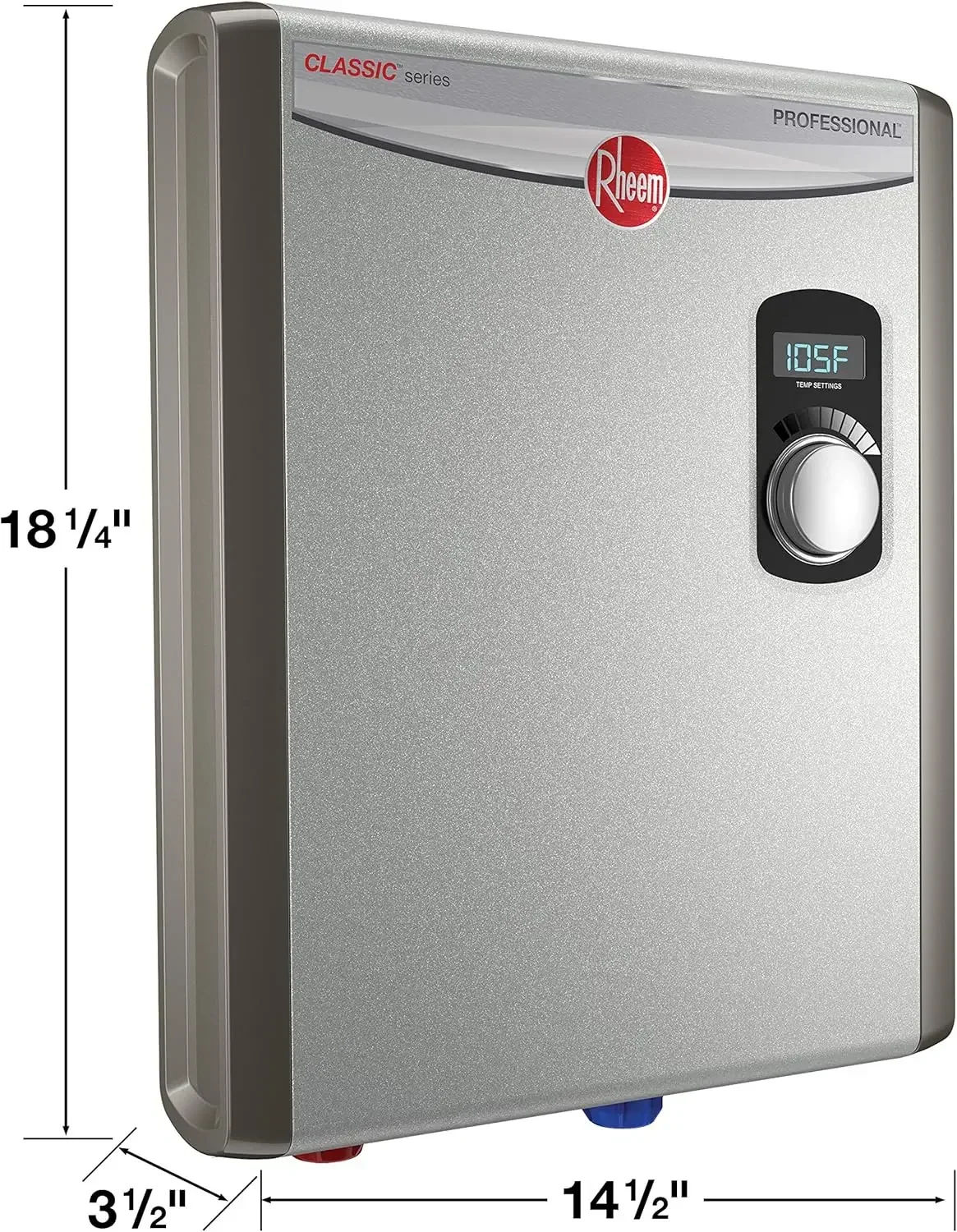 18kW 240V Tankless Electric Water Heater, Gray