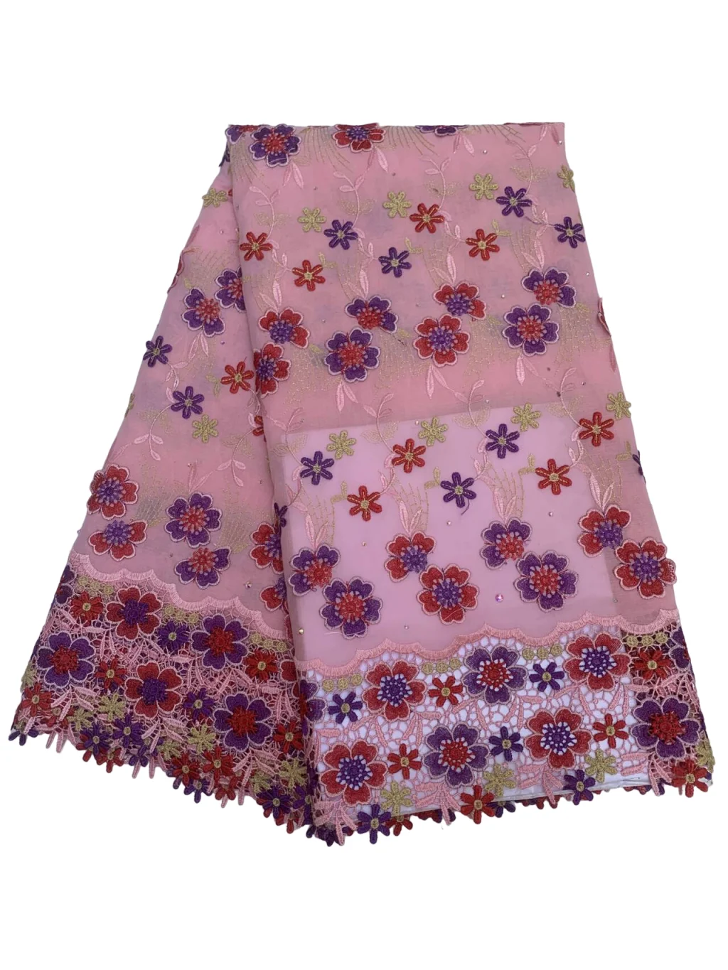 

Оригинальное швейцарское кружево-вуаль 2026 года, высококачественное, с африканскими камнями, водорастворимое, 100% хлопок, для нигерийских свадебных нарядов и праздничной одежды.