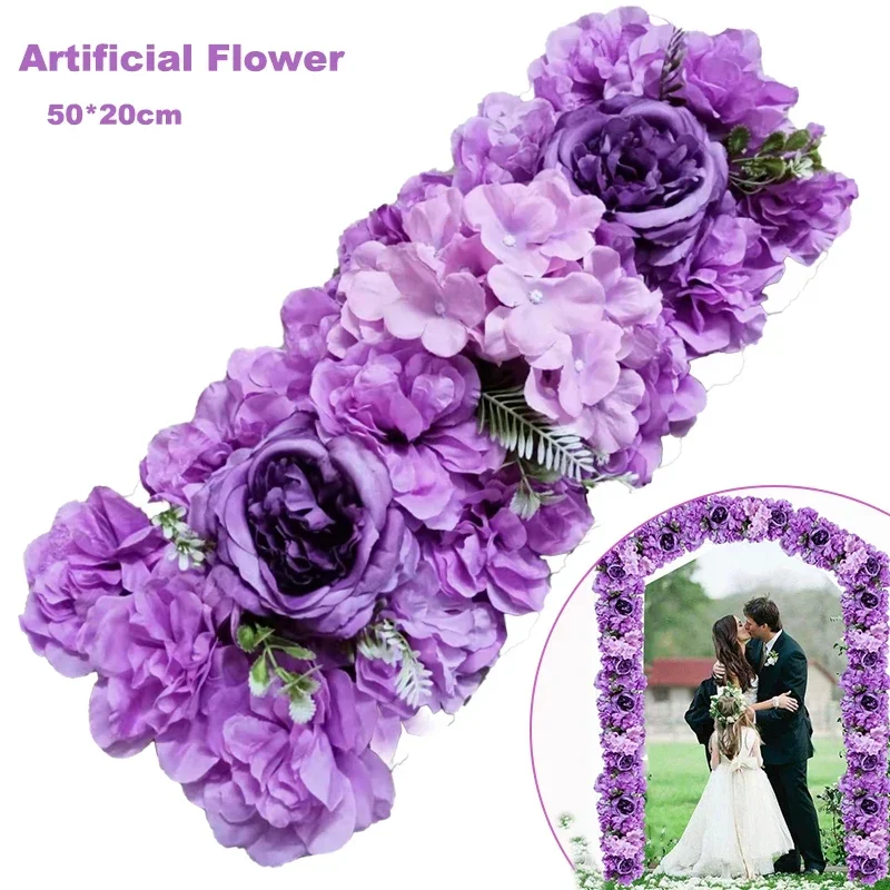 

Artificial Purple Flower For Wedding Dining Table Flowers For Living Room Kitchen Background Arch Flower Panel Decorations