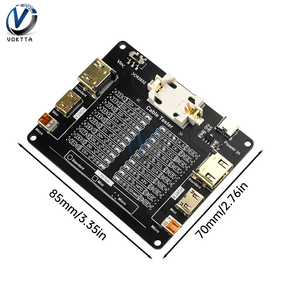 DC3-12V tipo-c testador de cabo placa de detecção de linha de dados usb para tipo-a tipo-b ferramenta de teste liga-desliga de falha de desconexão de curto-circuito