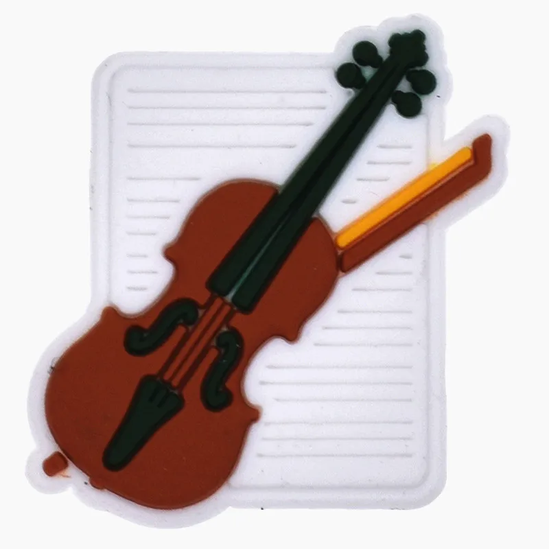 24pcs Unique Design Cartoon Instrumental music DIY accessories  PVC Praise Shoe charmas clow for clogs Slides Gift Idea