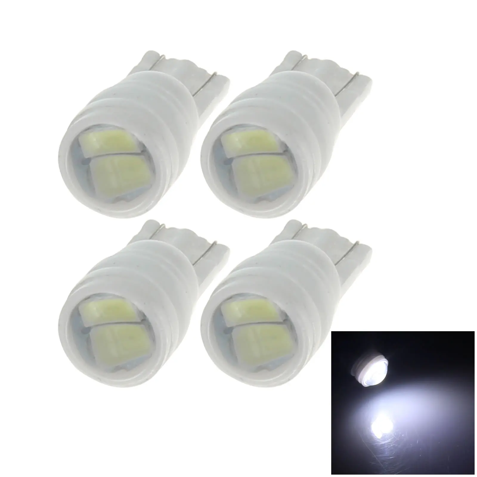 4x White Car T10 W5W Generation Bulb Interior Light 2 Emitters 5630 SMD LED 585 655 656 Z20422