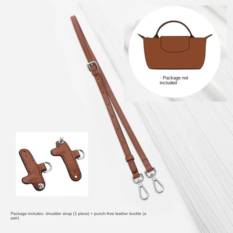 

Adjustable Bag Straps Genuine Leather Shoulder Strap for LONGCHAMP Mini Bag Free Punching Modification Bag Belt Accessories