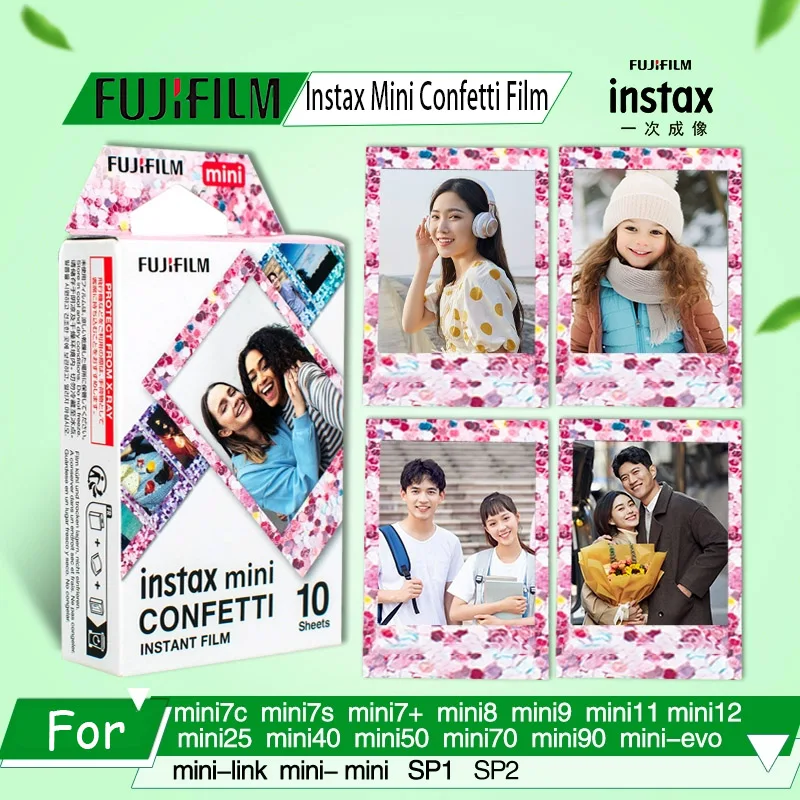Дизайнерская пленка с конфетти Fujifilm Instax Mini Film Instax Mini 12 для Fuji Mini 40 11 8 9 SE 25 99 70 90 Мгновенная камера Instax Film
