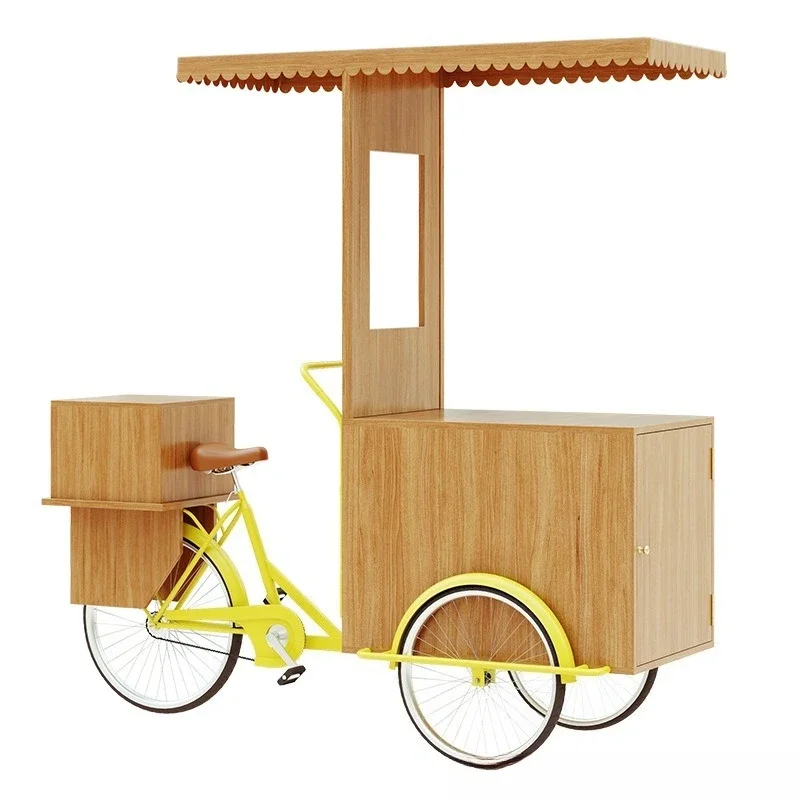 Outdoor mobile truck, mobile stall tricycle, upside down donkey food promotion display car