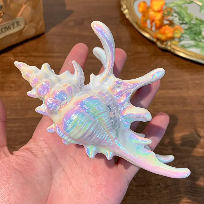 

YHJ New Conch Hair Claw Elegant Colorful Claw Clips Girls Gift Shark Clip for Beach Summer Trendy Hair Accessories for Women