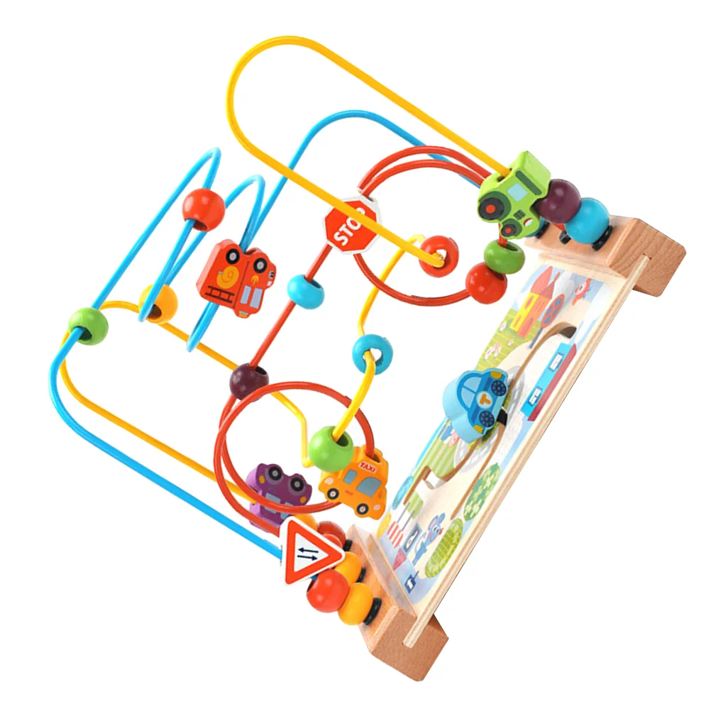 Perlenlabyrinth Aktivitätswürfel Sensorisches Spielzeug Roller Lernkreis Kinderauto für Kinder Kleinkinder Abacus Baby