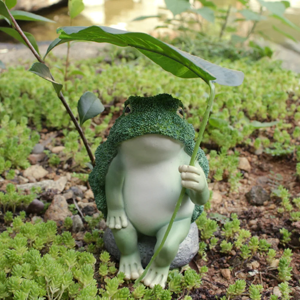 

Frog Ornaments Mini Decorations Sculpture Garden Figurines Cute Statue Outdoor Animal