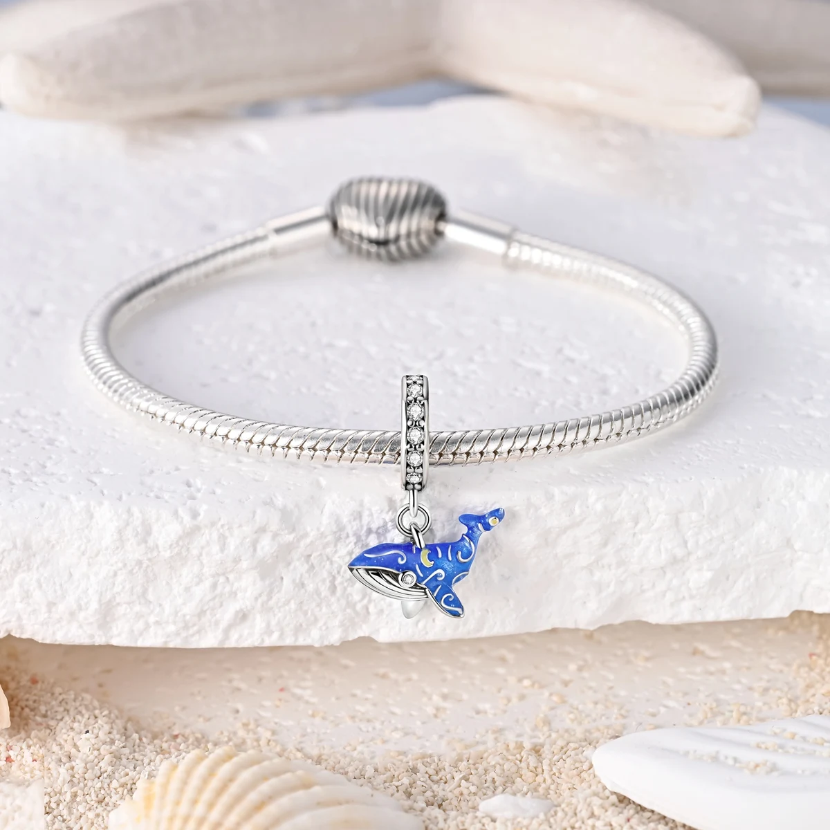 925 Sterling Silver Charms Summer Tortoise Whale Shark Seahorse Dolphin Starfish Pendant Bead Fit Bracelet Diy For Woman Jewelry image 2