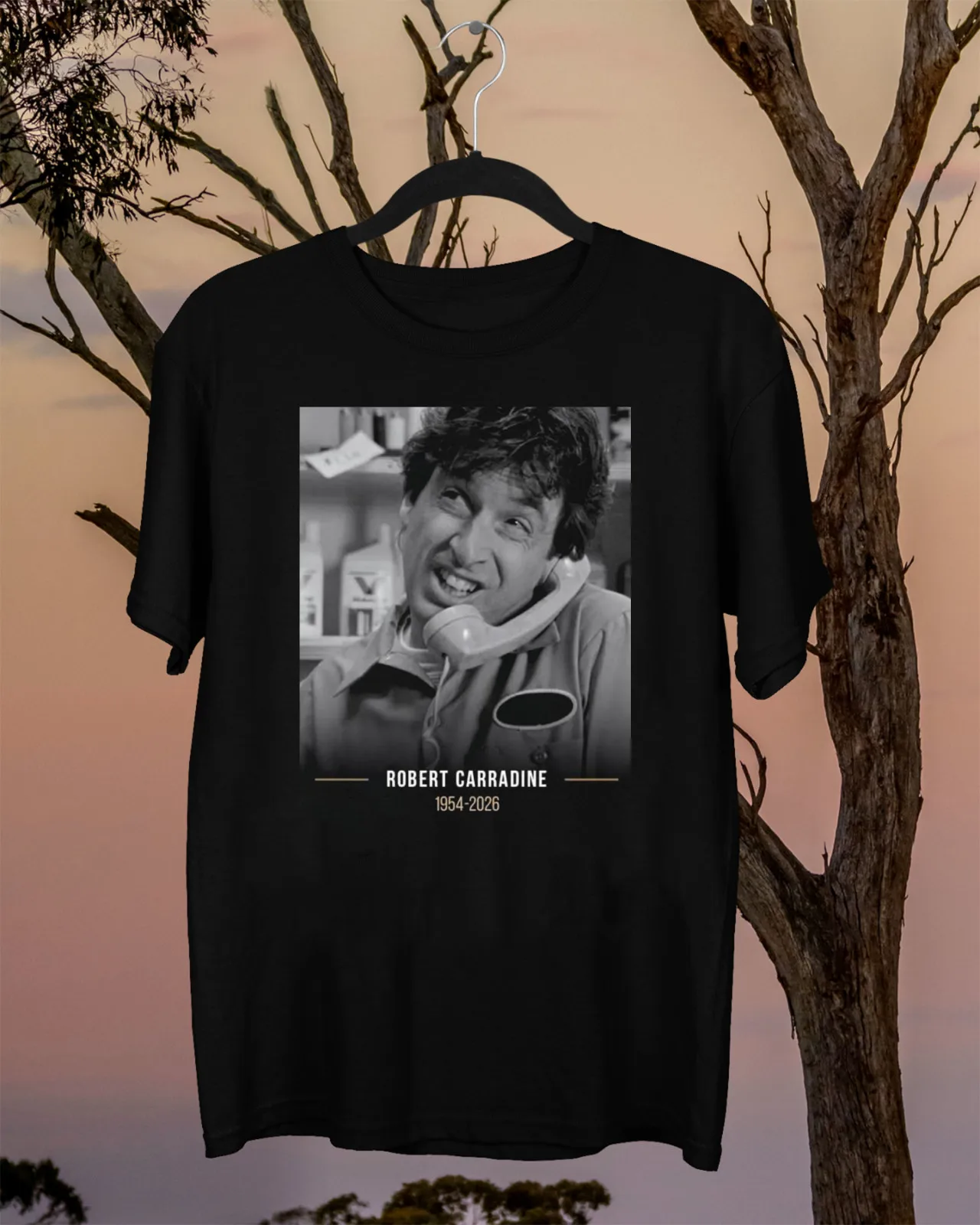 HOT Robert Carradine T Shirt Black signed Size S-5XL COTTON