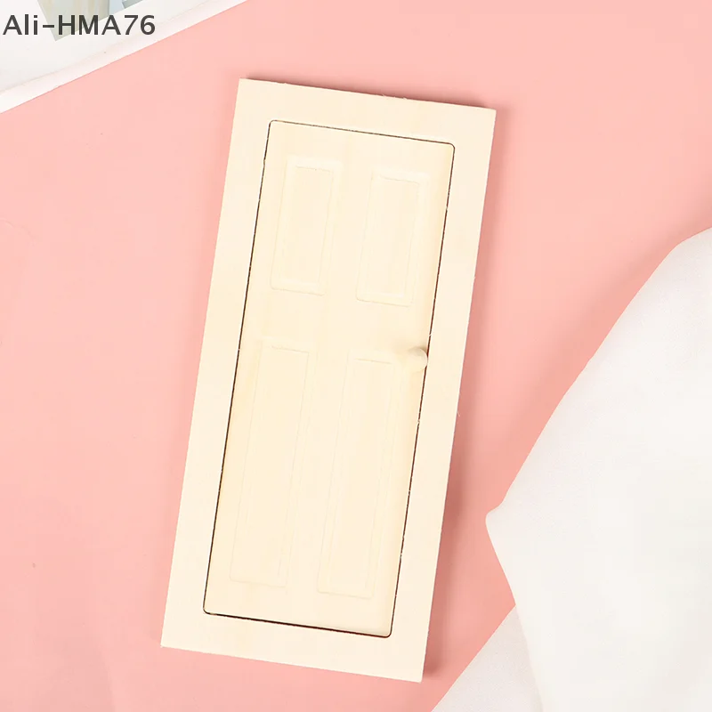 HMA76-1/12 규모 소형 인테리어 나무 문 DIY 인형 집 가구 액세서리